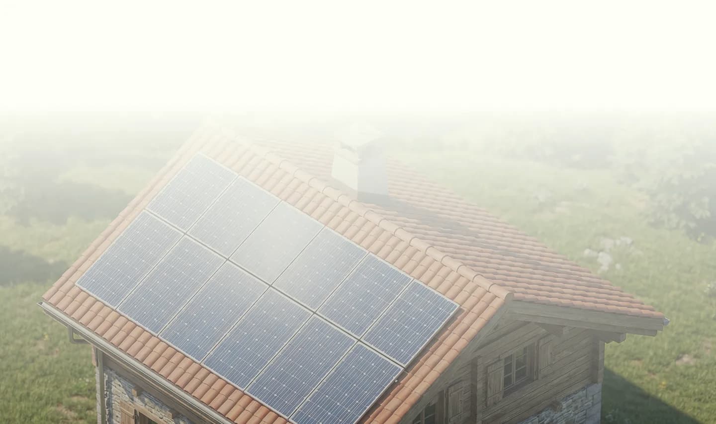 Home with solar panels